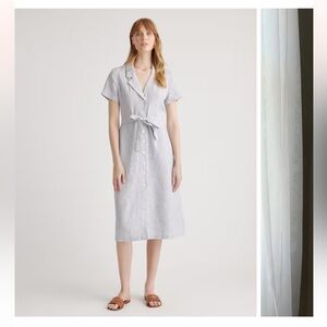 100% European Linen Button Front Dress XL